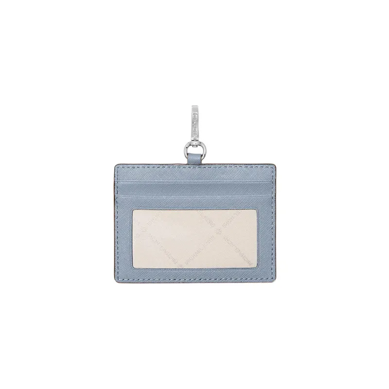 MICHAEL KORS Jet Set Travel Cross Grain Leather Halter ID Card Holder With Badge Clip Regular Women's Blue-1