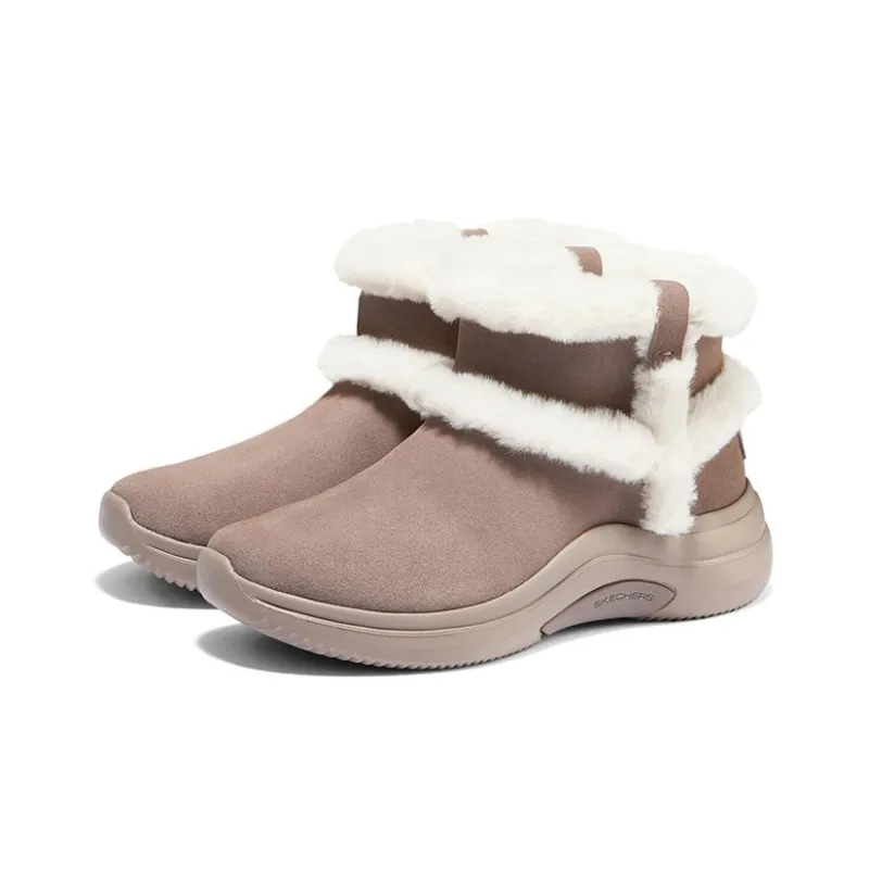 Skechers ON THE GO Midtown Warm Wear-Resistant Slip-Resistant Short Snow Boots Women's Taupe-2