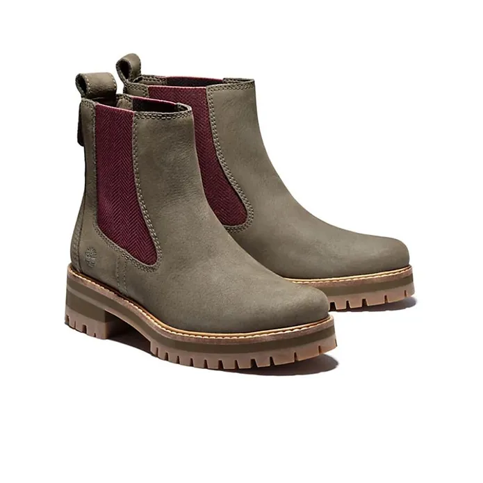 Timberland Courmayeur Valley Chelsea Boots 'Olive Nubuck' Women's-2