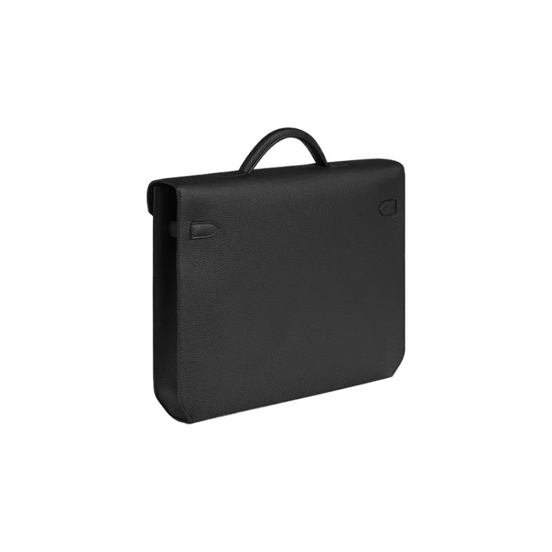 HERMES Kelly Depeches Togo Calfskin Business Bag Handbag Men's 89 Noir Black-2