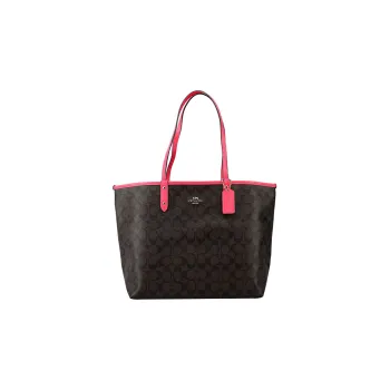 COACH City PVC Combo Bag, Tote Bag, Shopping Bag, Handbag, Shoulder Bag Women's Pink & Coffee