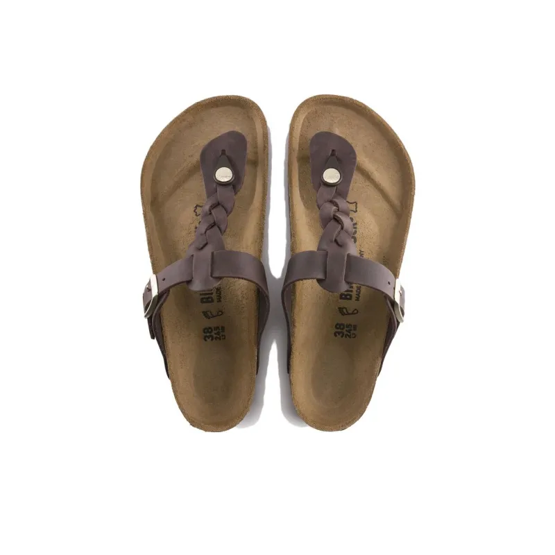 Birkenstock Gizeh Braided Abrasion Resistant Slip Resistant Flip Flops Women's Red Brown Regular-1