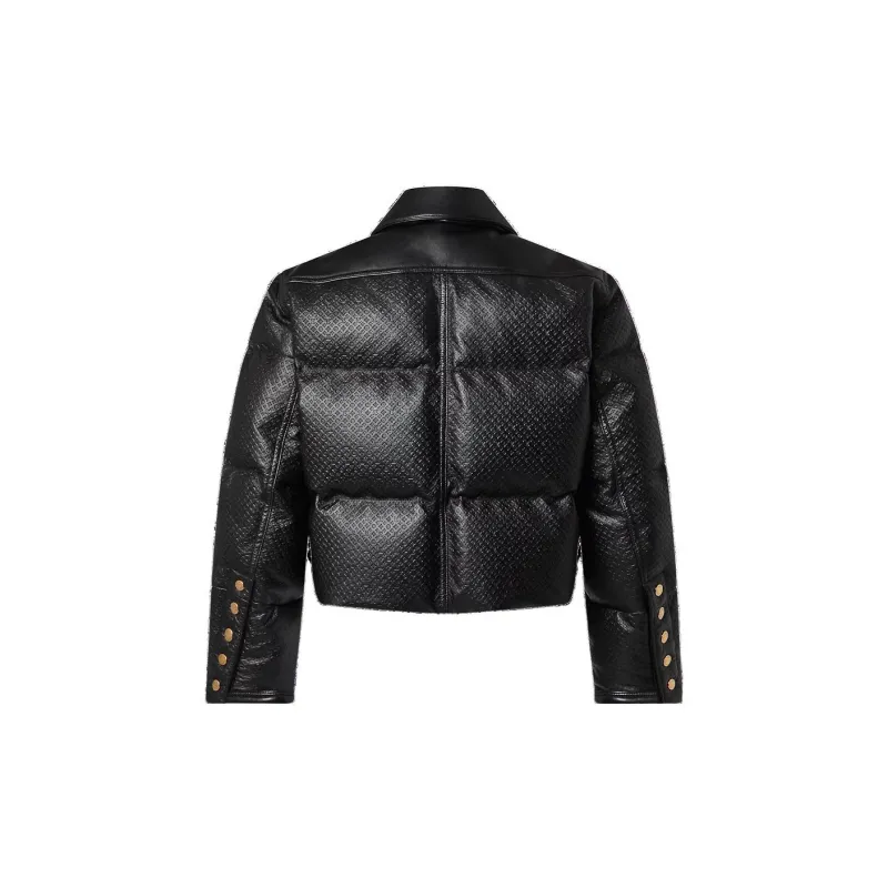 LOUIS VUITTON Monogram Leather Padded Boxy Jacket-1