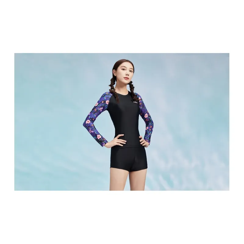 ZOKE Two Piece Swimsuits Women's Purple Blue Pink Floral-1