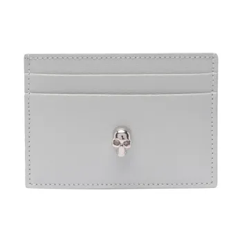 Alexander McQueen Skull Cow Leather Card Holder Women's Psychedelic Pink