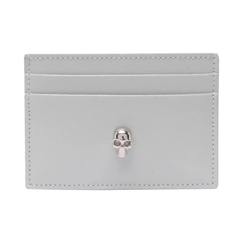 Alexander McQueen Skull Cow Leather Card Holder Women's Psychedelic Pink-0