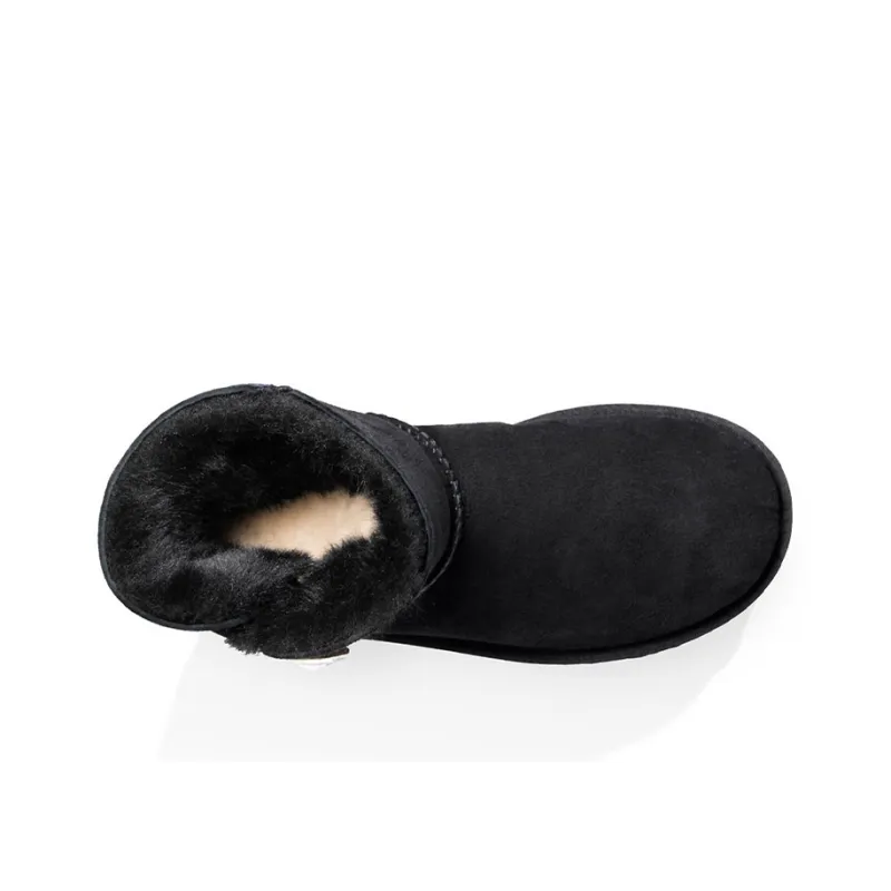 UGG Mini Bailey Button Bling Fleece Lined 'Black White' Women's-2