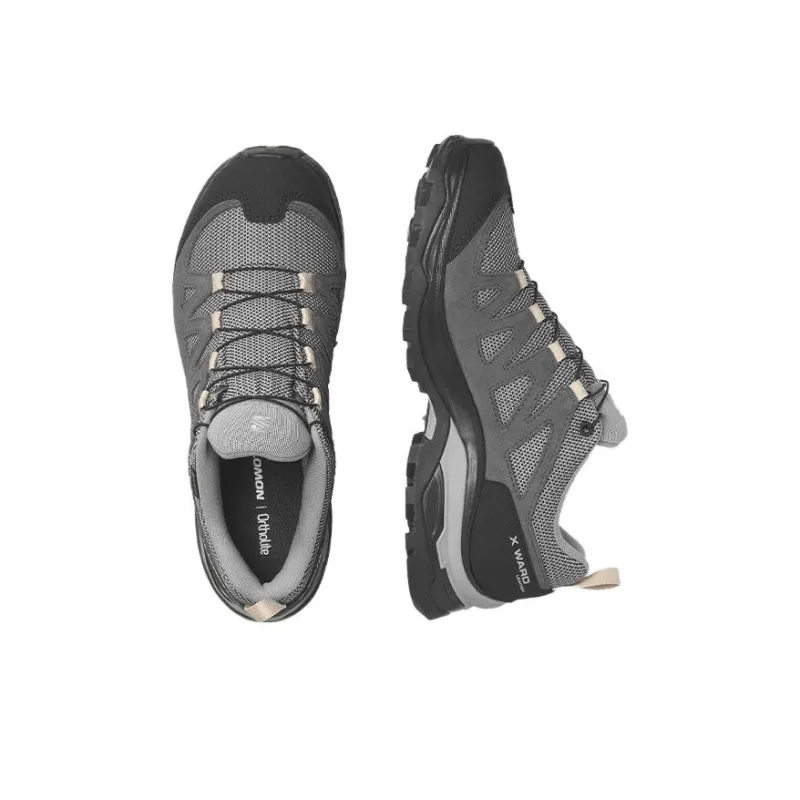 SALOMON X Ward Anti-Slip Wear-Resistant Low-Top Outdoor Shoes Women's Gray Gull Gray-2