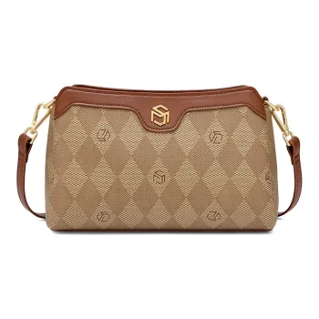 MashaLanti Microfiber Synthetic Leather Small Square Bag Shoulder Bag Crossbody Bag Regular Women's Coffee