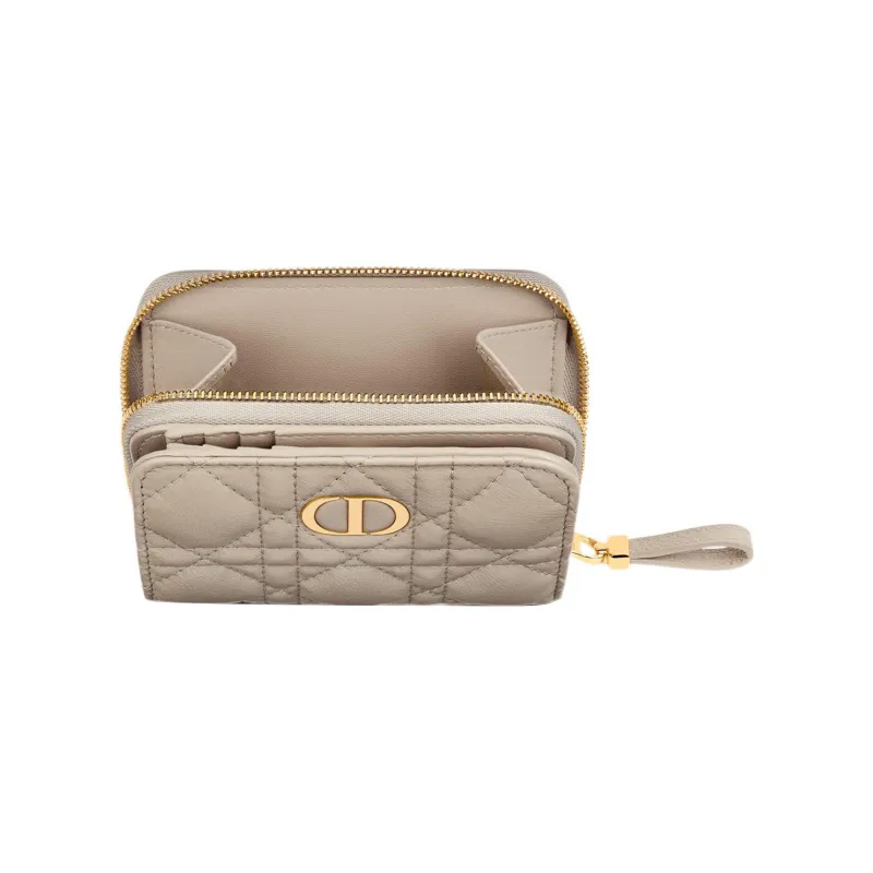DIOR Caro Calfskin Wallet Women's Sand-3