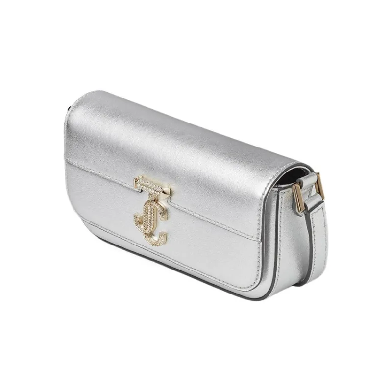 Jimmy Choo Nappa Leather Handbag Shoulder Bag Women's Silver-1