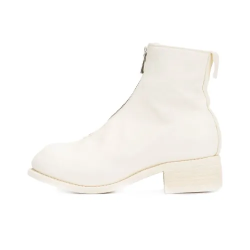 GUIDI  Zip Ankle Boots WhiteWmns