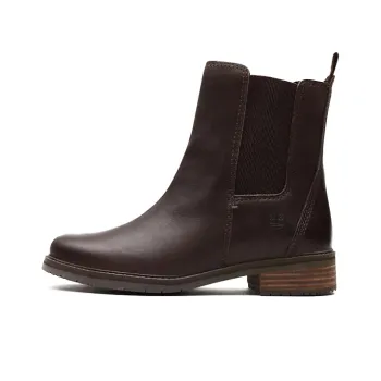 Timberland Short Chelsea Boots Medium Heel Women's Dark Brown