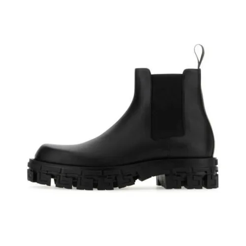 VERSACE Greca Portico Leather Chelsea Boots