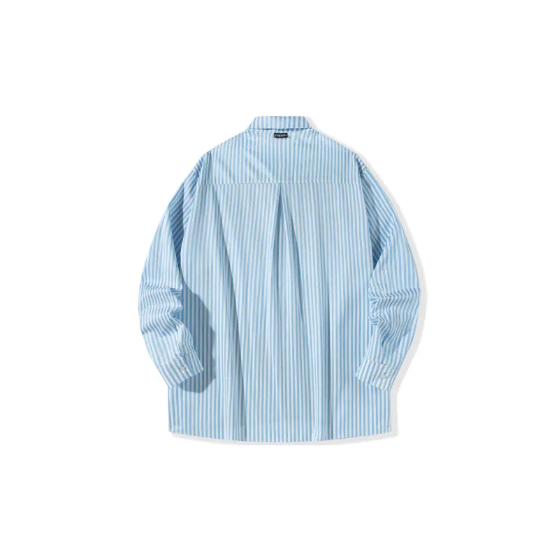 FORHUG Shirts Unisex Blue White Stripes-1