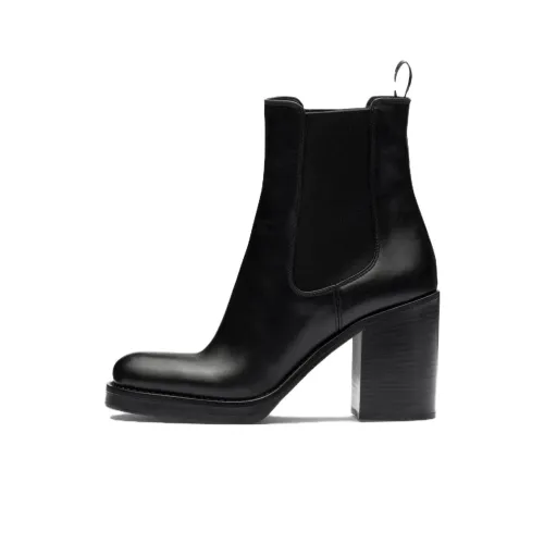 PRADA Brushed Leather 85mm Ankle Boots