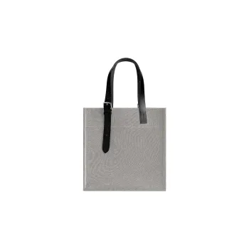HERMES Canvas With Hunter Cow Leather Canvas Bag, Tote Bag, Shopping Bag, Handbag Regular Men's Light Beige/Black
