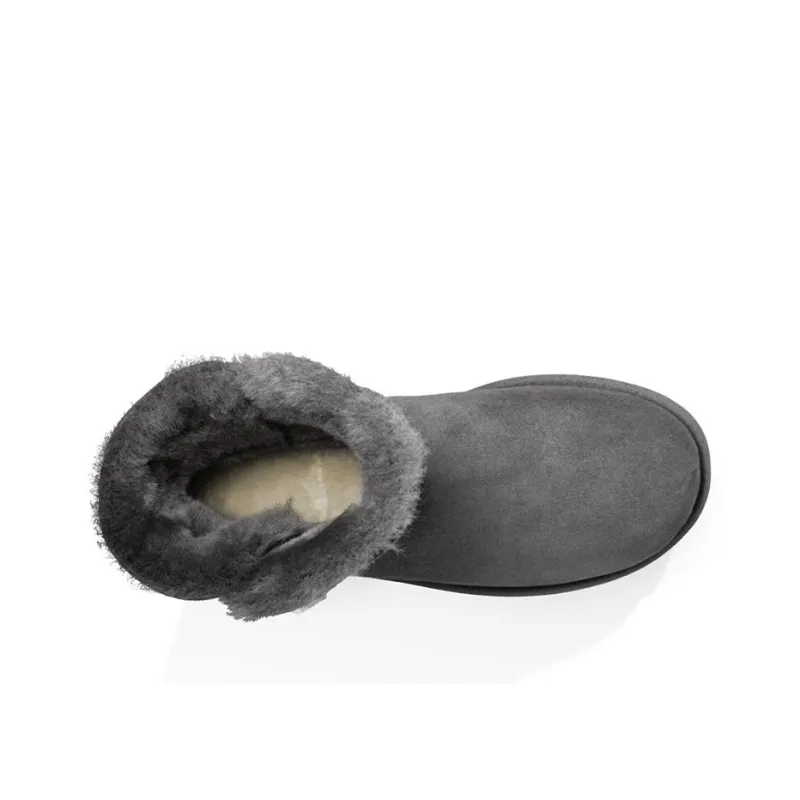UGG Mini Bailey Button Bling Mid Tops Fleece Lined Gray Women's-4