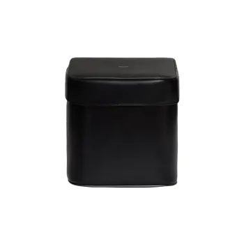 CELINE Shiny Calfskin Storage Box And Storage Bag Large Size Women's Black
