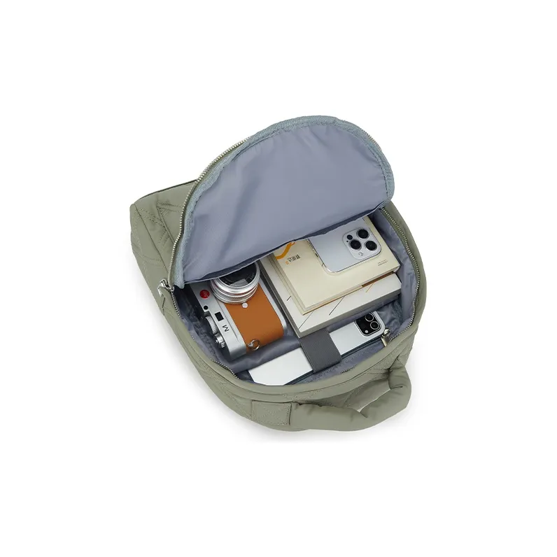 Sisea Fabric Backpack Regular Women's Ecru Light Green Gray Black-10