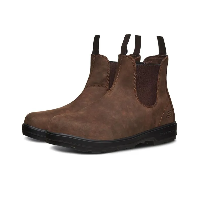 Skechers Relaxed Fit Crew Chelsea Boots Men's Brown-3
