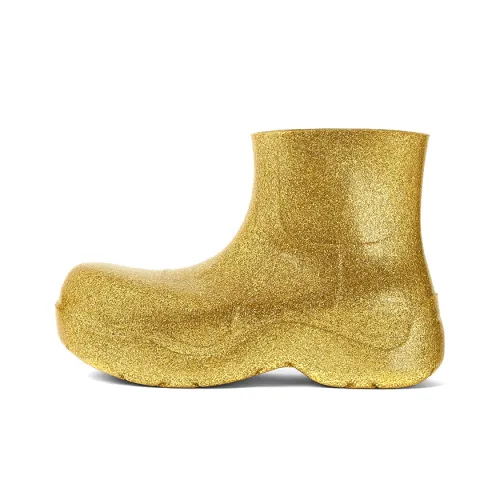 Bottega Veneta Puddle Ankle Boots Gold