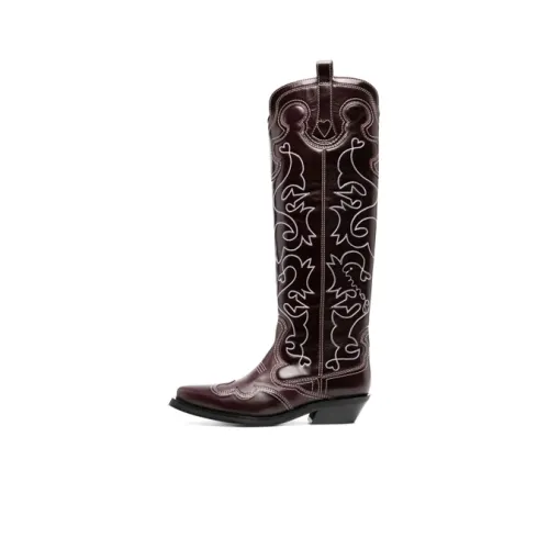 GANNI 40mm Knee-high Western Boots