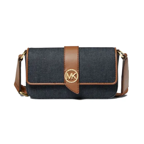 MICHAEL KORS Greenwich Fabric+Artificial Leather Shoulder Bag, Crossbody Bag Extra Small Women's Navy Blue