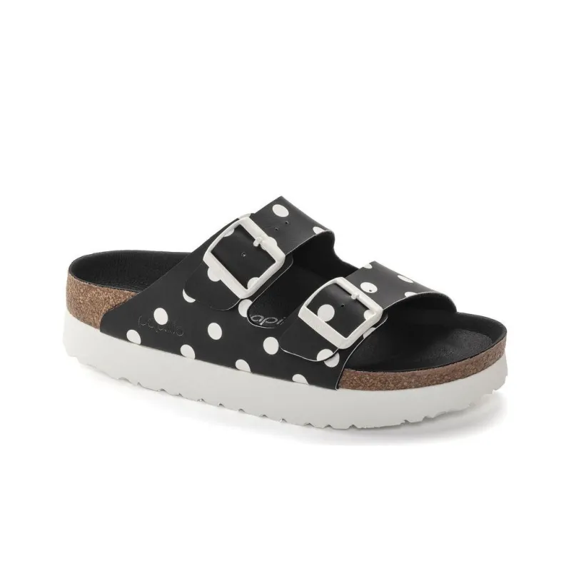 Birkenstock Arizona Platform Birko Flor Narrow Fit 'Black White Dots' Women's-2