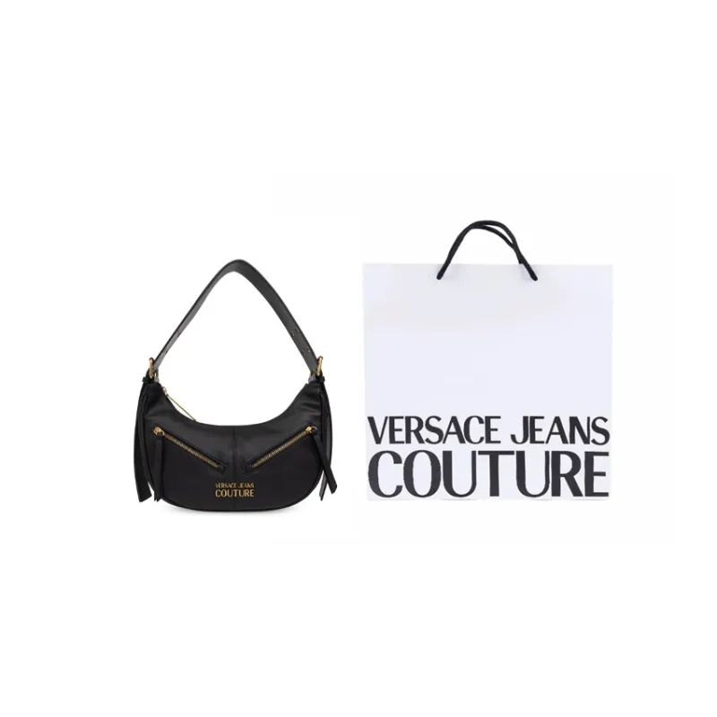 VERSACE JEANS COUTURE Fabric Handbag, Shoulder Bag Women's Black-6