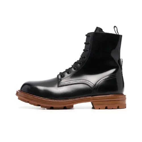 Alexander McQueen Leather Boots Black Brown