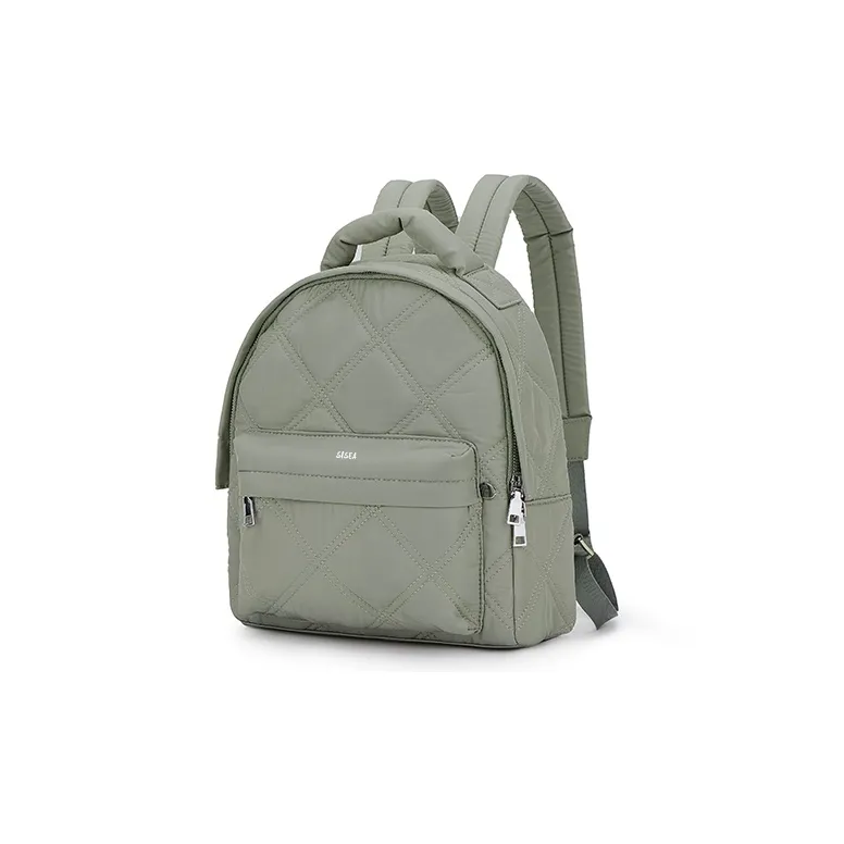 Sisea Fabric Backpack Regular Women's Ecru Light Green Gray Black-6