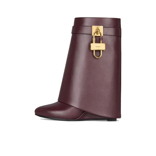 Givenchy Shark Lock Ankle Boots Women's Burgundy