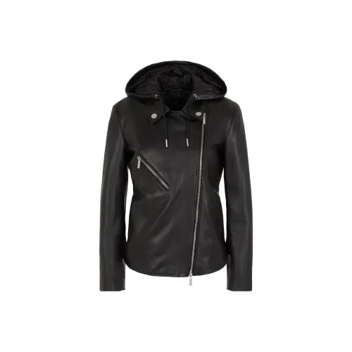 ARMANI EXCHANGE Leather Jackets Women's Black