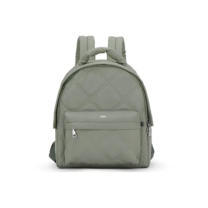 Sisea Fabric Backpack Regular Women's Ecru Light Green Gray Black-7