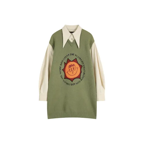 ELF SACK Long-Sleeved Dresses Women's Sunflower Green