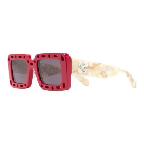 OFF-WHITE Acetate Rectangular Sunglasses Women's Red