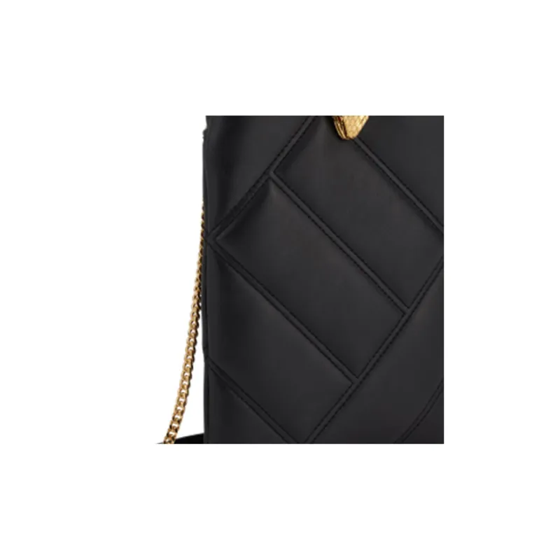 BVLGARI Serpenti Cabochon Calfskin, Lambskin Lining Crossbody Bag With Cell Phone Pouch Women's Black-4