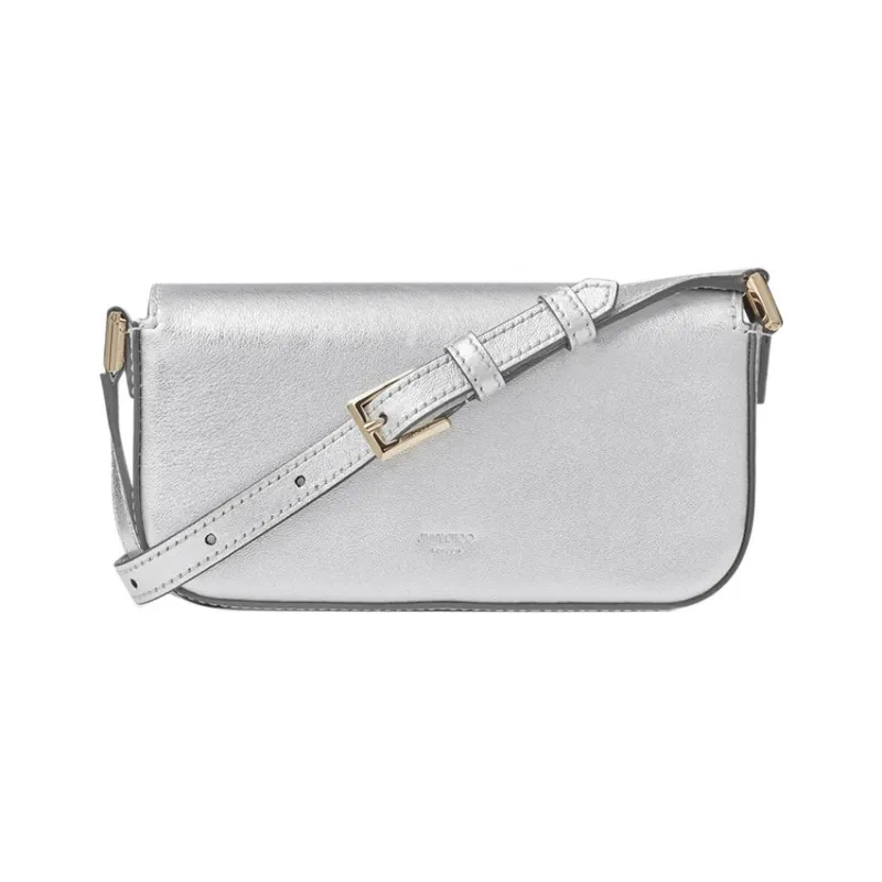 Jimmy Choo Nappa Leather Handbag Shoulder Bag Women's Silver-3