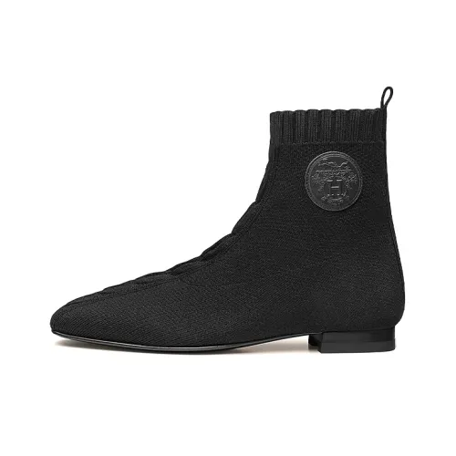 HERMES Duo Ankle Boots Women's Black