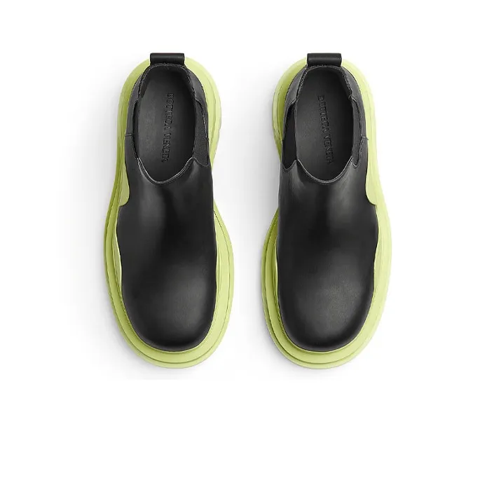Bottega Veneta Tire Ankle Length Chelsea Boots 5.5cm Men's Black Cyan, Avocado Green-2