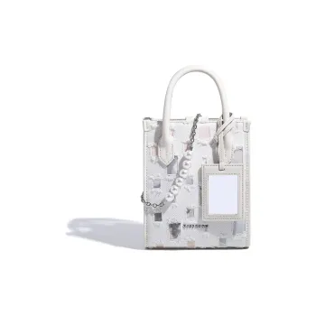 Miss Kung Denim Tote Bag Shopping Bag Chain Bag Shoulder Bag Crossbody Bag Handbag Mini Women's White