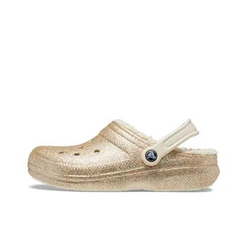 Crocs Classic Glitter Lined Clogs 'Gold'