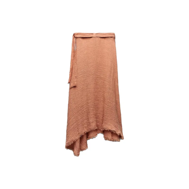 ZARA Casual Long Skirts Women's Earth Gray Pink-1