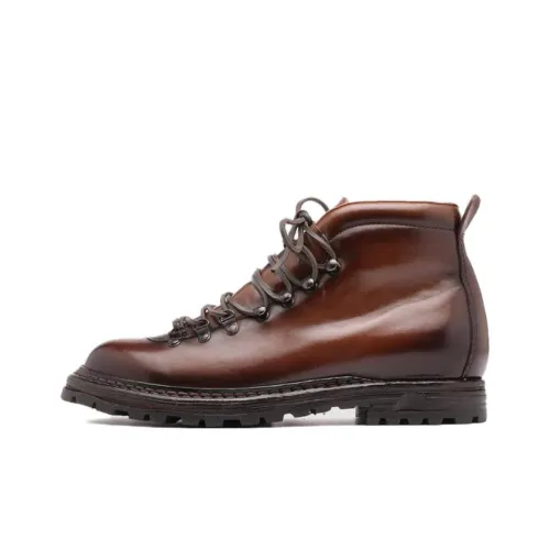 Officine Creative Brushed Lace-up Ankle Boots