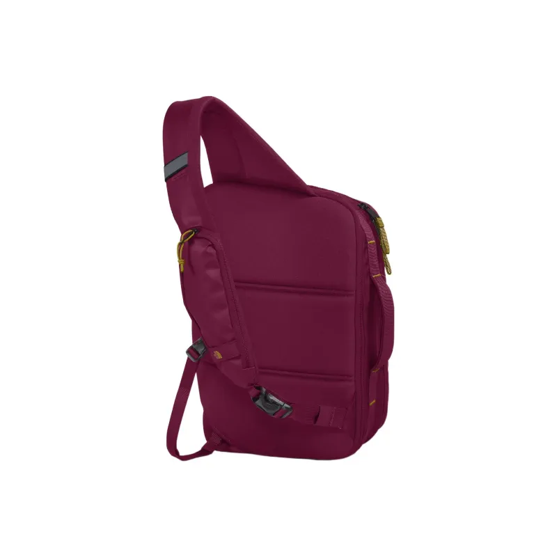 THE NORTH FACE Recycled Polyester Shoulder Bag, Crossbody Bag Unisex Berry/Moss-1