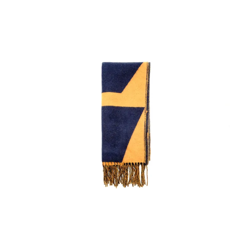 HERMES Cashmere Knit Scarves Unisex Yellow-1
