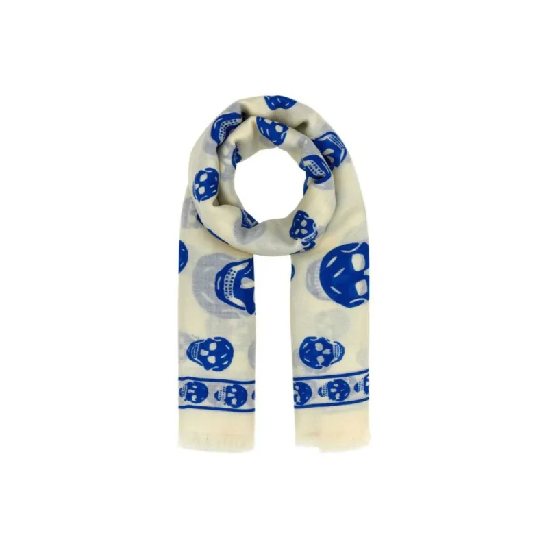 Alexander McQueen Skull Printed Fringed Scarf-2