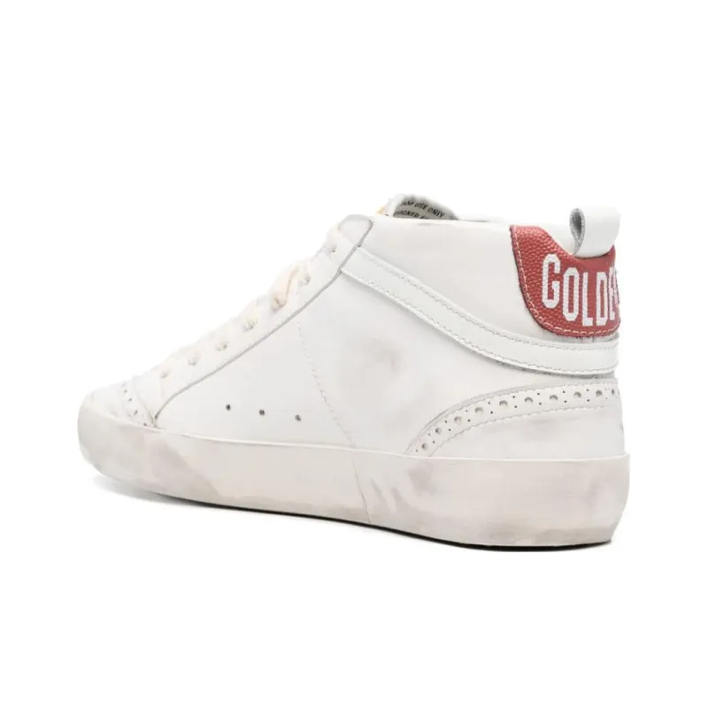 Golden Goose Mid Star Anti Slip Wear Resistant Low Top Skateboard Shoes Women's White Pink Vintage Version-3