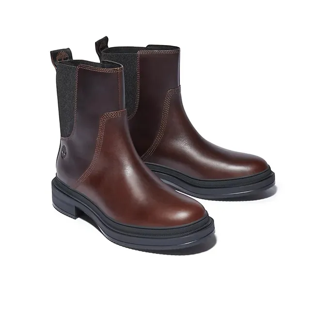 Timberland Lisbon Lane Short Chelsea Boots Women's Black Brown-3